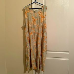 Ava & Viv 3x sleeveless flowing floral dress with pockets